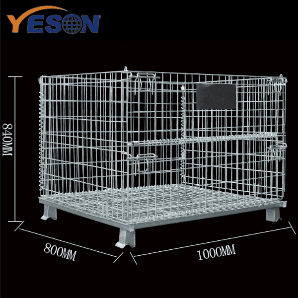 capacity folding wire mesh container