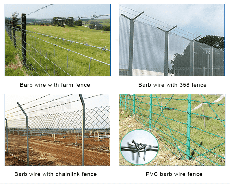 Hot dipped galvanized barbed wire application