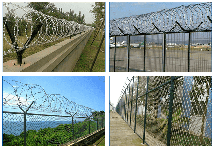 Stainless steel razor wire application