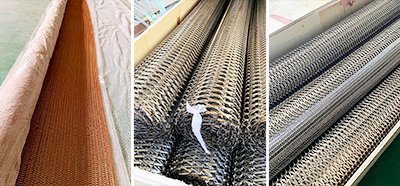 Stainless steel decorative spiral weave mesh belt package