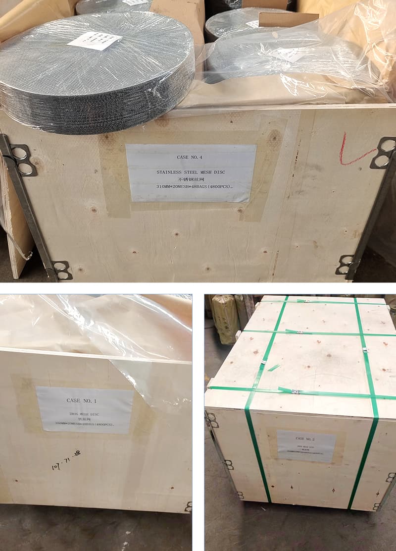 stainless steel woven wire cloth filter mesh disc package