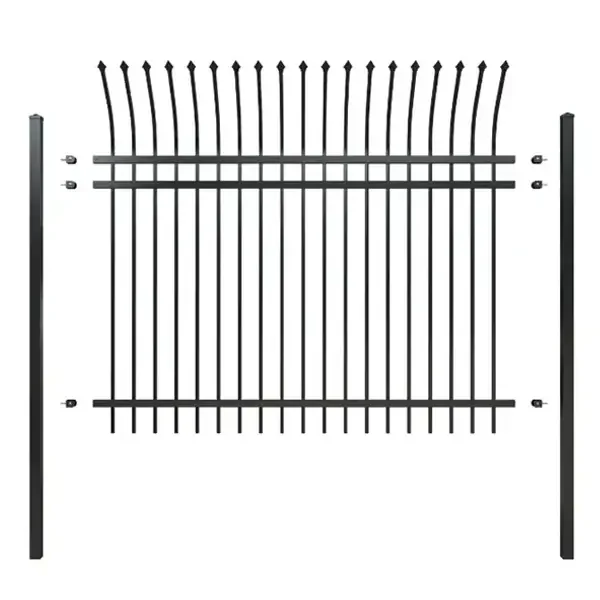 Bent Top Wrought Iron Fence 2