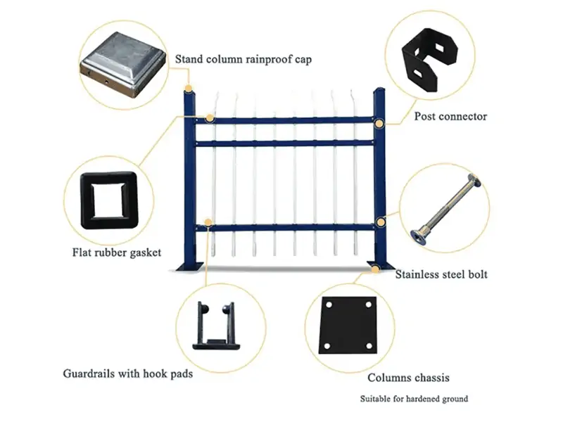 Flat Top Wrought Iron Fence 12