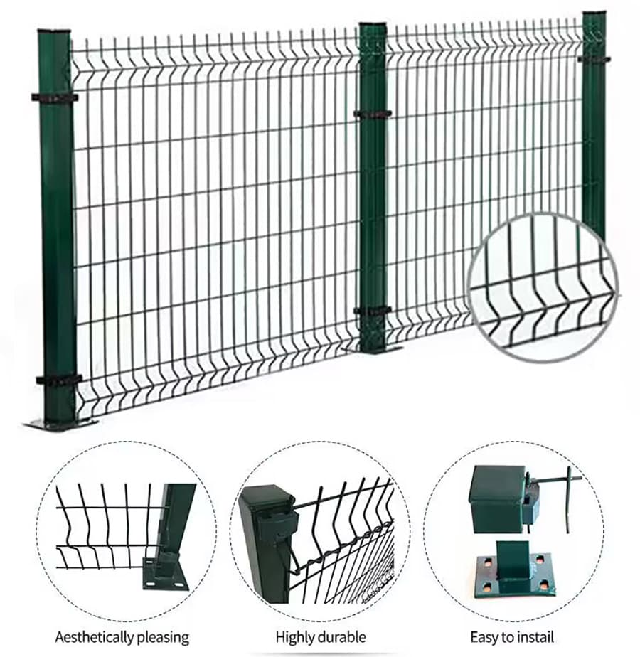 PVC Coated 3D Curved Wire Mesh Fence 8