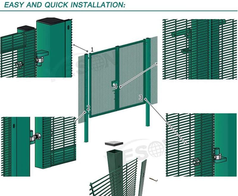 PVC Coated 358 Security Fence installation