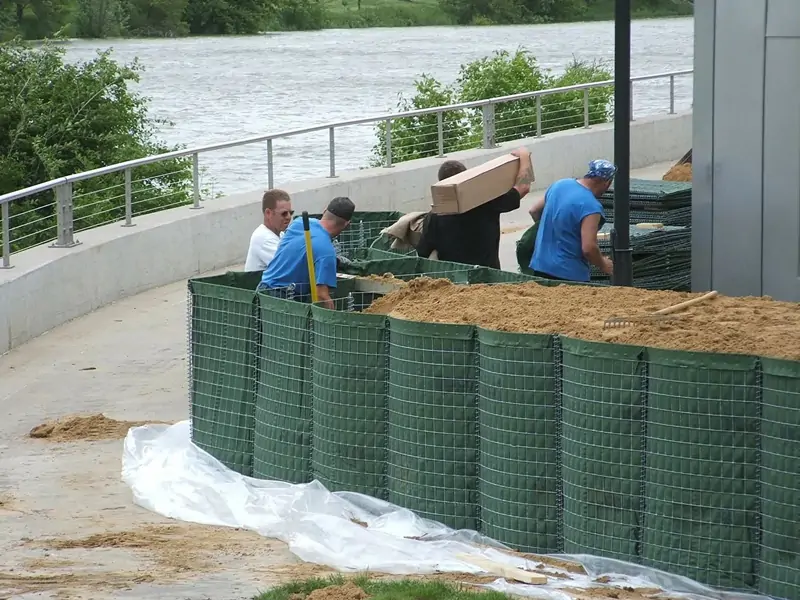 Sand Wall Gabion Barrier 14