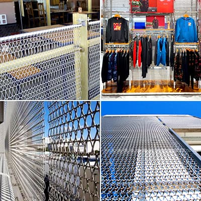 Stainless steel decorative spiral weave mesh belt application