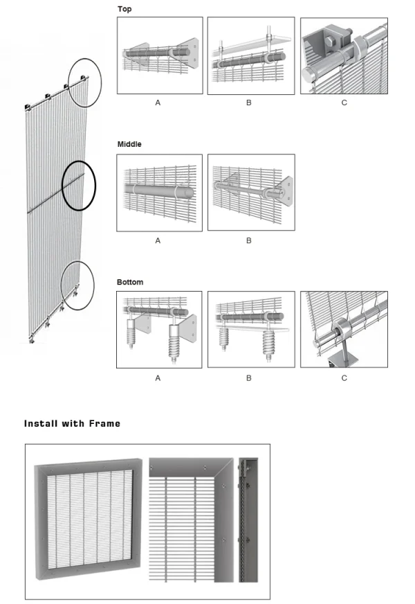 Cable Rod Woven Mesh Installation