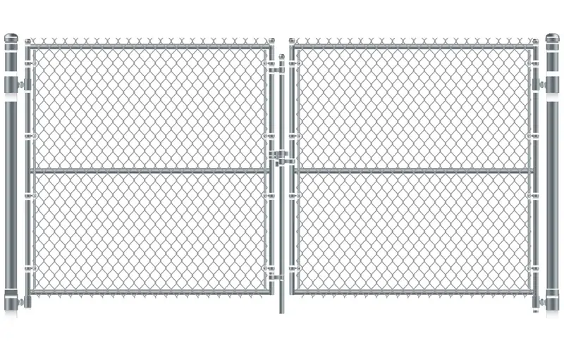 Gate mounted between two terminal posts
