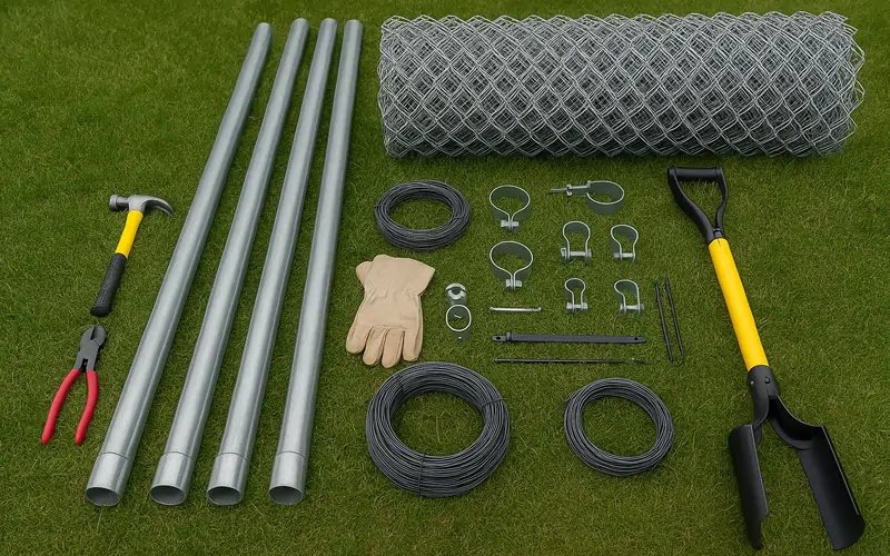 Tools and materials laid out before starting