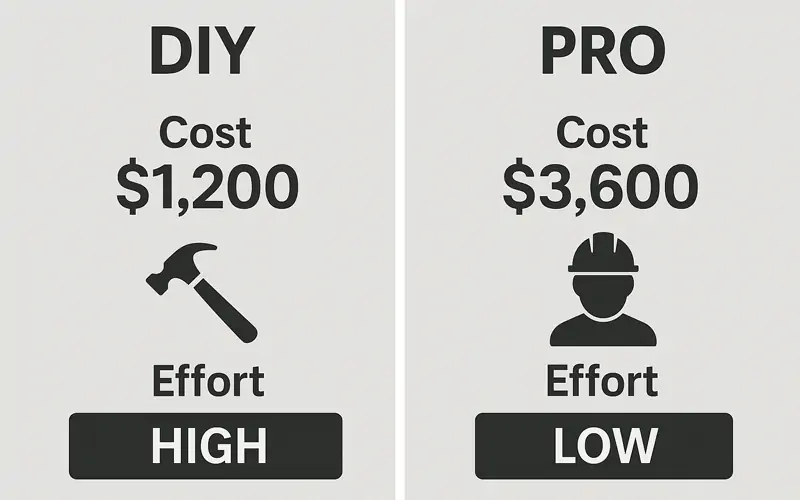 comparing DIY vs Pro cost and effort